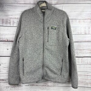 L.L.Bean Men's Slightly Fitted Fleece Jacket Gray Size L Regular